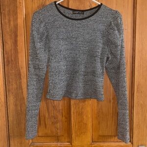 SHEIN Black and Gray Long Sleeve Top